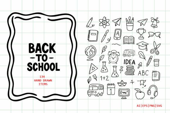 134 Vector Doodles Back to School