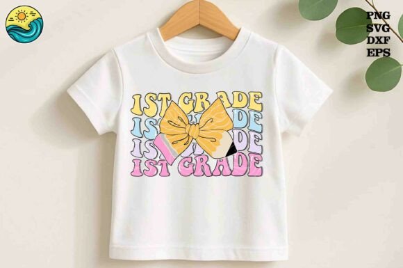 1st Grade Pencil Bow SVG, Back to School Graphics