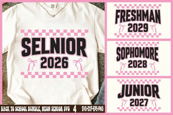 Back to School Bundle, Neon Senior Svg Graphics