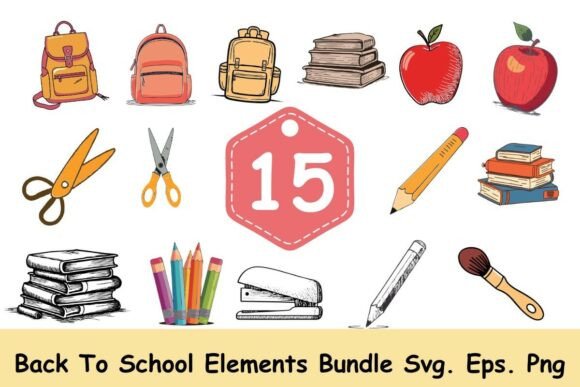 Back to School Elements Bundle School Graphics