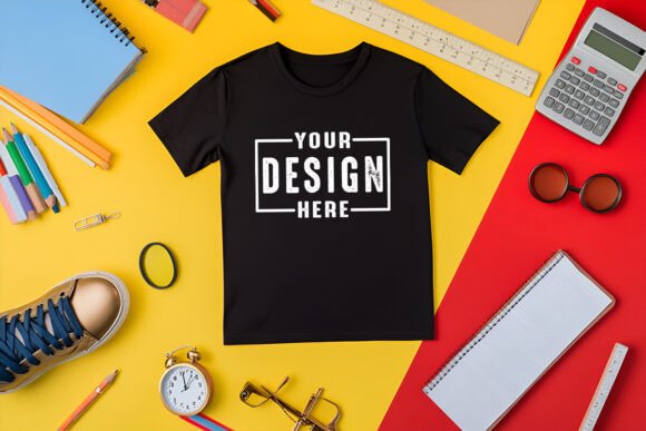 Back-to-School Free T-Shirt Mockup: Graphics for Local Business