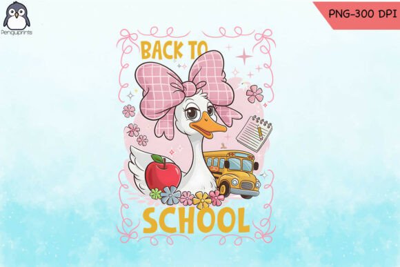 Back to School Goose Girly PNG