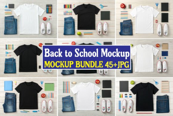 Back to School Mockup Bundle 04: Graphics & Product Mockups