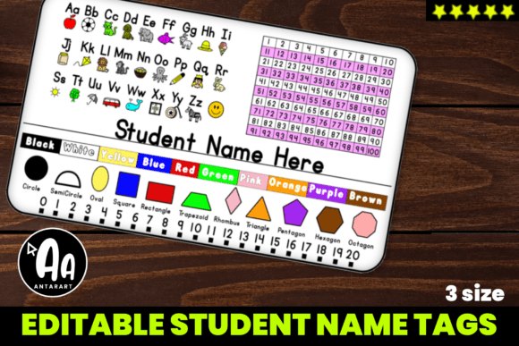 Back to School Name Tags for Pencil Box Graphics