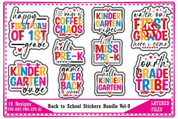 Back to School Stickers Bundle Vol-9: Graphics & Crafts