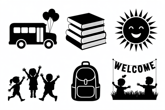 Back to School SVG Bundle Kids Bus Graphics