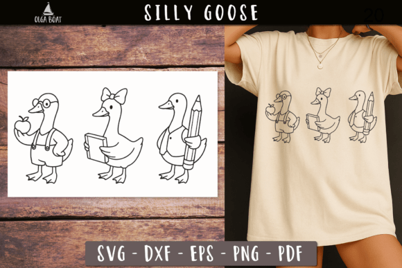 Back to School Svg Goose Funny Animals: Graphics for Crafts