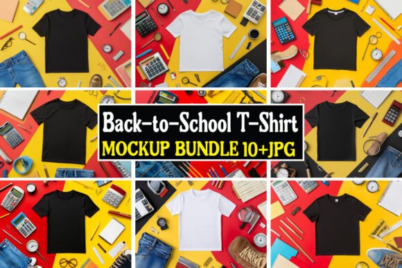 Back-to-School T-Shirt Mockup Bundle 03