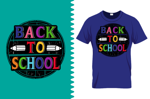Colorful Back to School Design Graphics for T-Shirt Designs