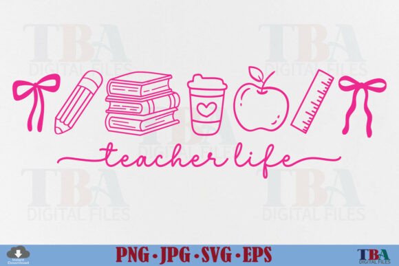 Coquette Teacher Life Svg Back to School Graphics