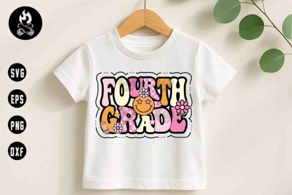 Fourth Grade SVG Groovy Back to School Graphics