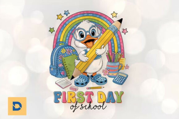 Funny Back to School Goose Happy PNG