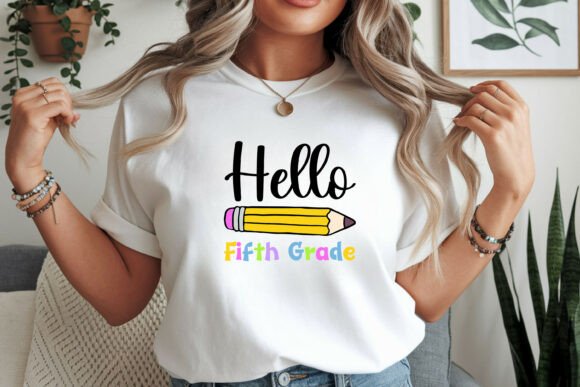 Hello Fifth Grade, Preppy Back to School Graphics