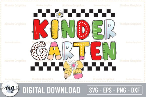 Kindergarten - Back to School SVG: Graphics for Crafts