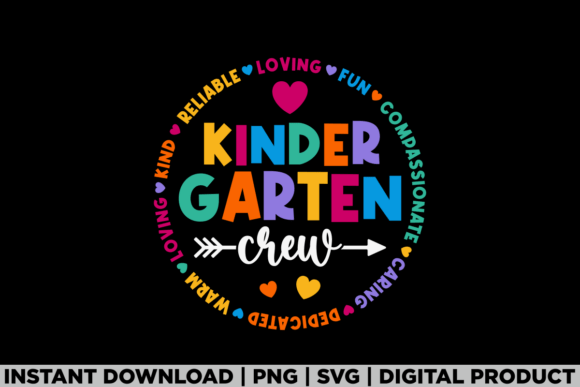 Kindergarten Crew Back to School Teacher Graphics for T-Shirt Designs