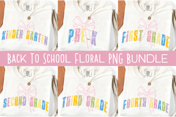 Preppy Back to School Floral Bundle PNG Graphics