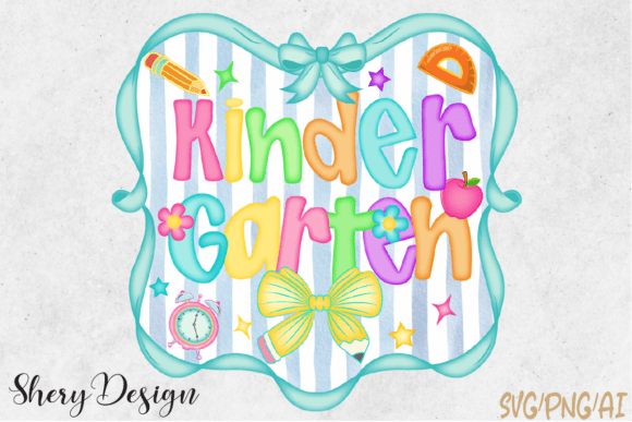 Retro Kindergarten PNG, Back to School Graphics