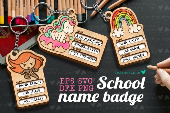 School Name Badge SVG Back to School