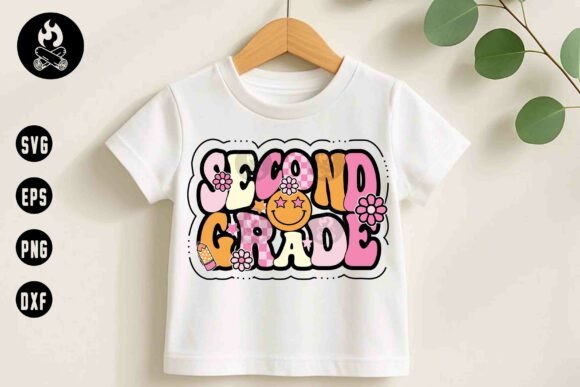 Second Grade SVG Groovy Back to School Graphics