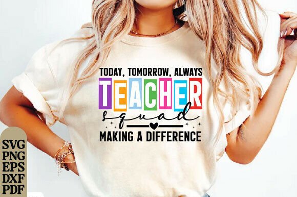 Teacher Squad PNG Design, Back to School